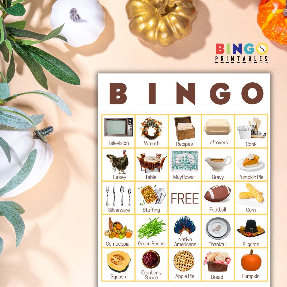 Thanksgiving Bingo For Adults Printable PDF 🦃