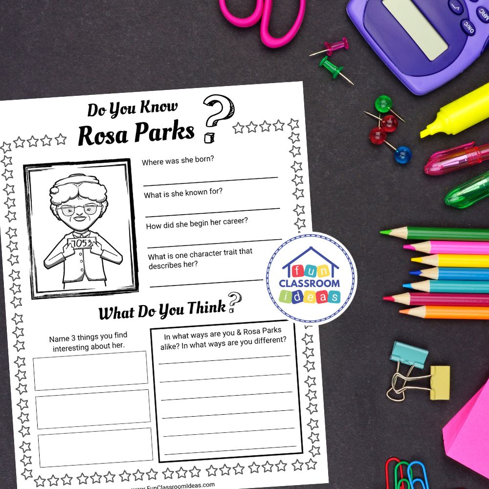 Rosa Parks free worksheet