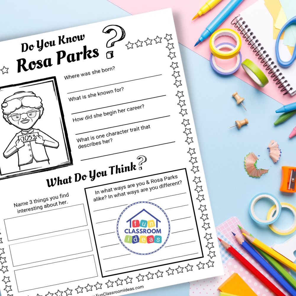 Rosa Parks worksheet pdf