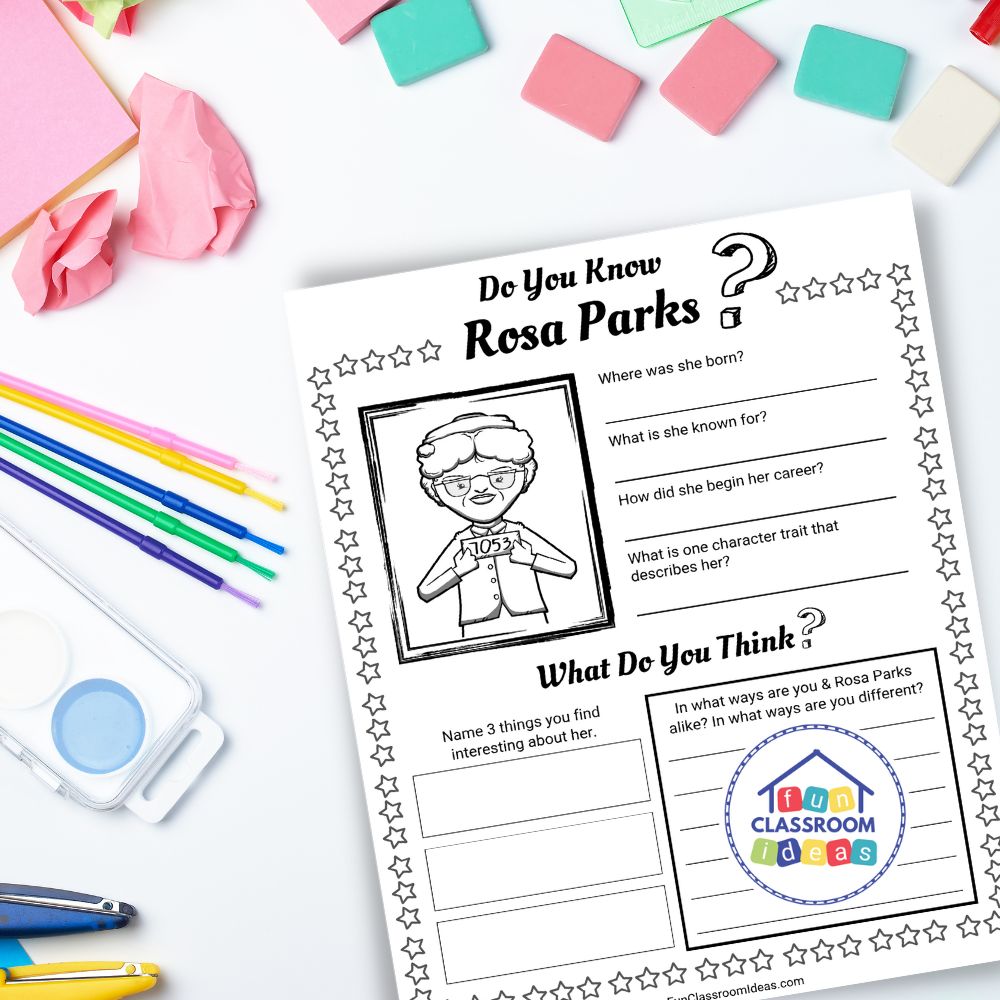 Rosa Parks worksheets biography