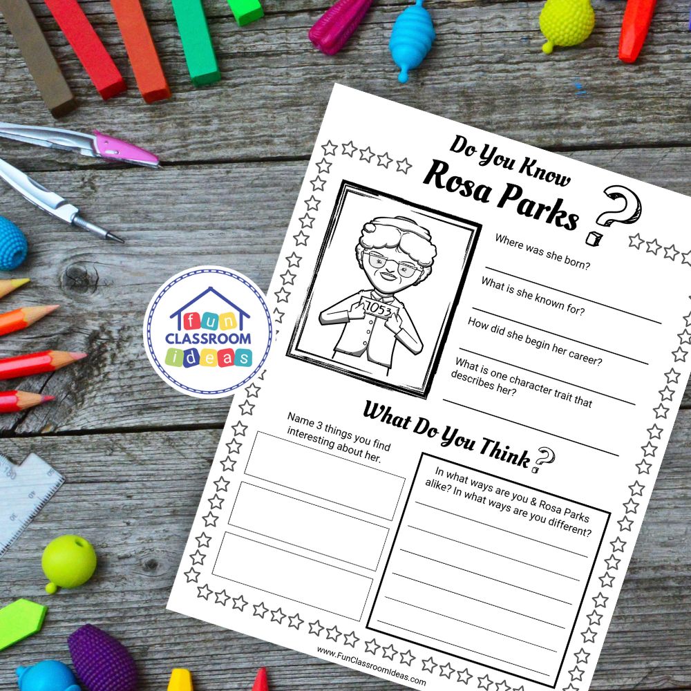 Rosa Parks worksheets interactive worksheet