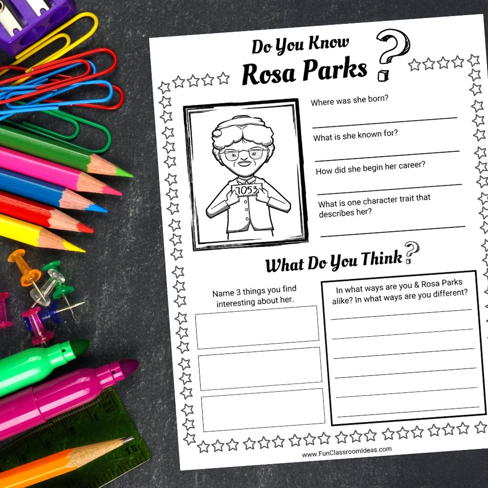 Rosa Parks worksheets pdf