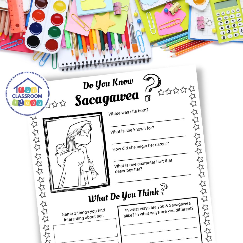 Sacagawea coloring worksheet free