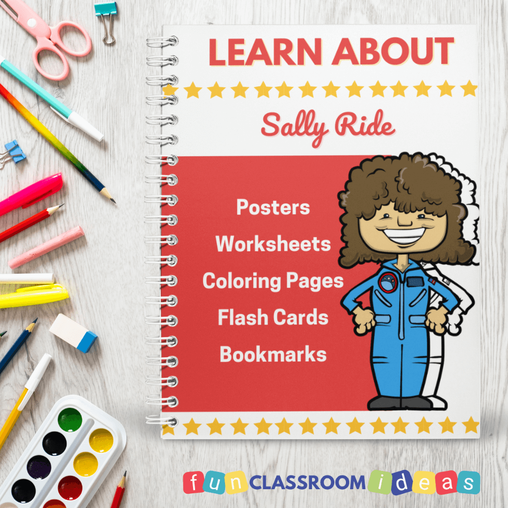 Sally Ride Color Printable Discover Sally Ride - Printable Activity Set Bundle for Students ...