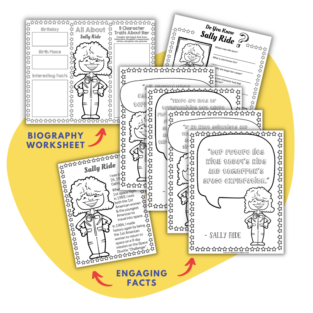 Discover Sally Ride Printable Activity Set Bundle For Students