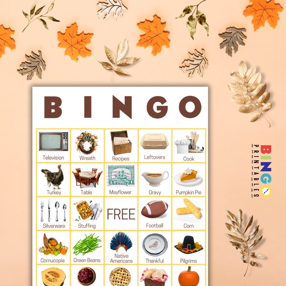 Thanksgiving Bingo For Adults Printable PDF 🦃