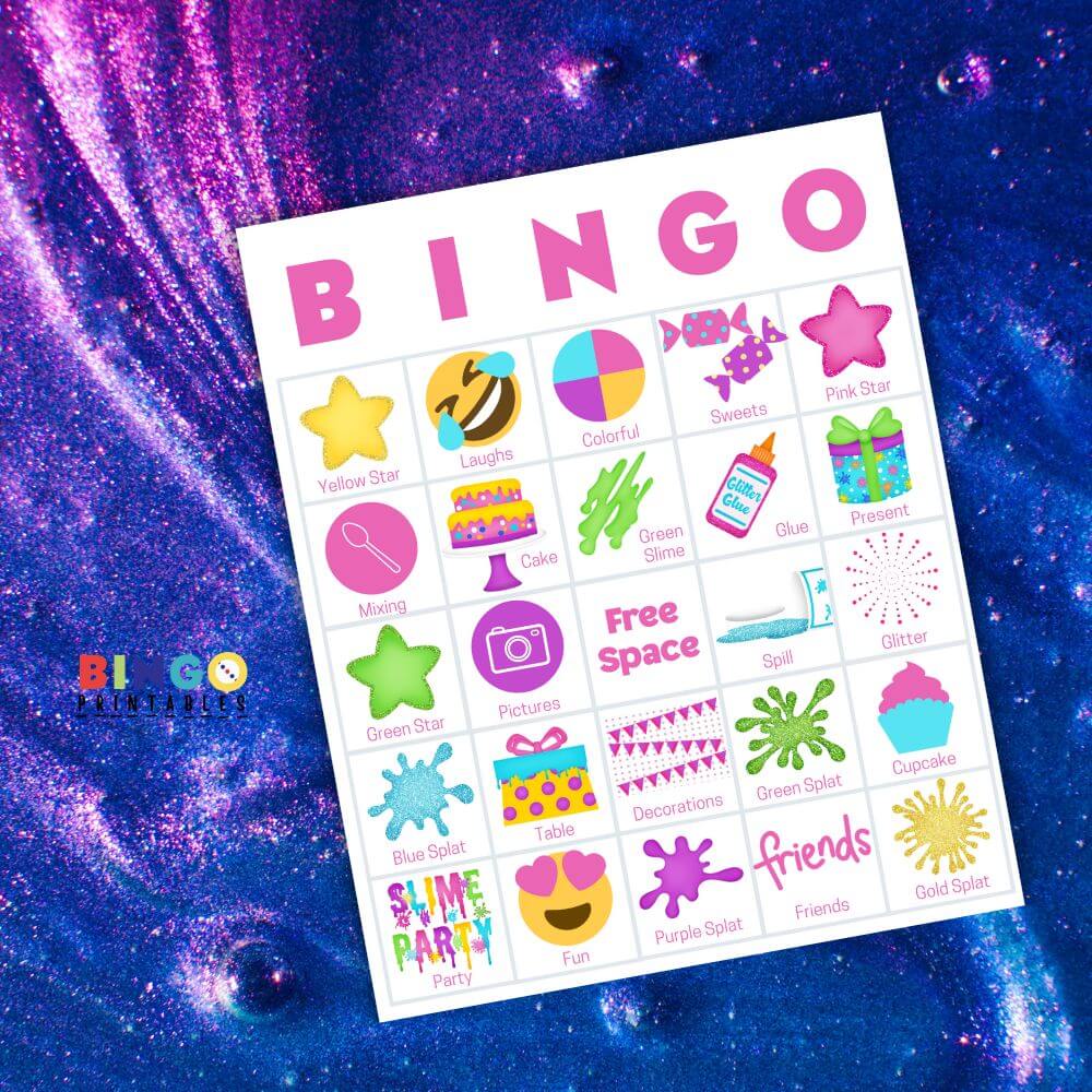 Slime party games for girls bingo