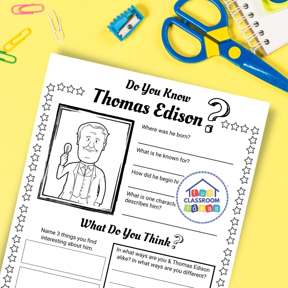 Thomas Edison coloring page