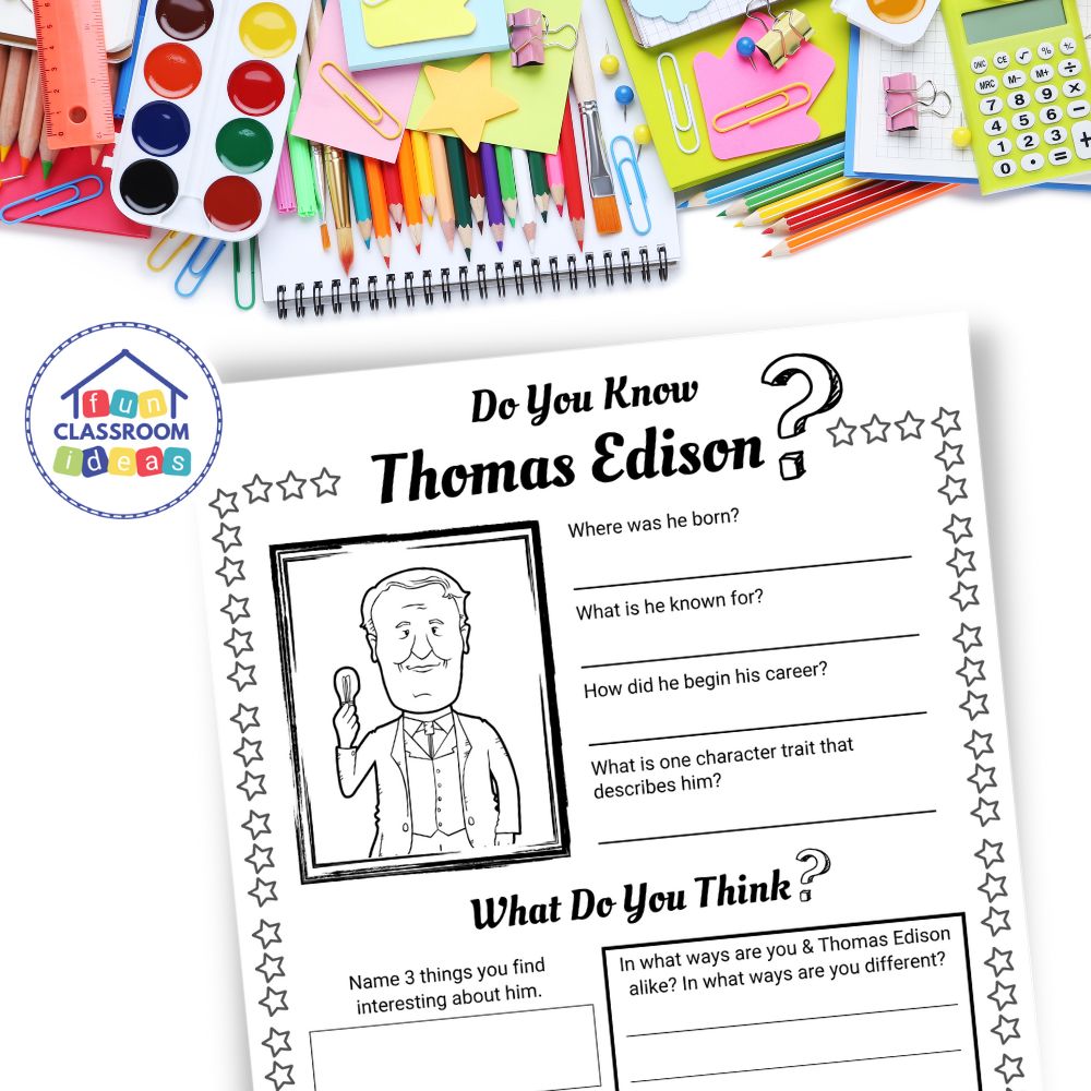 Thomas Edison coloring worksheets