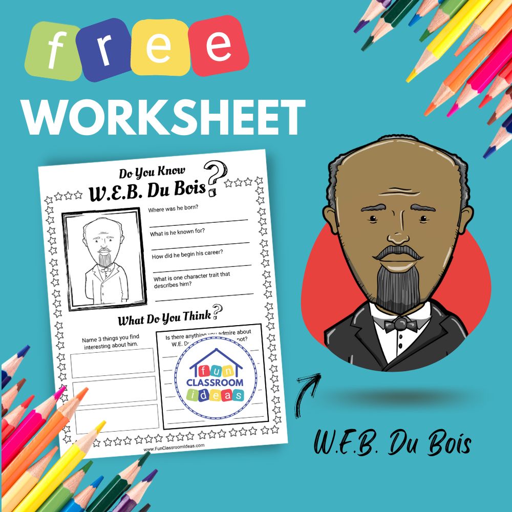W.E.B. Du Bois bio worksheet for kids