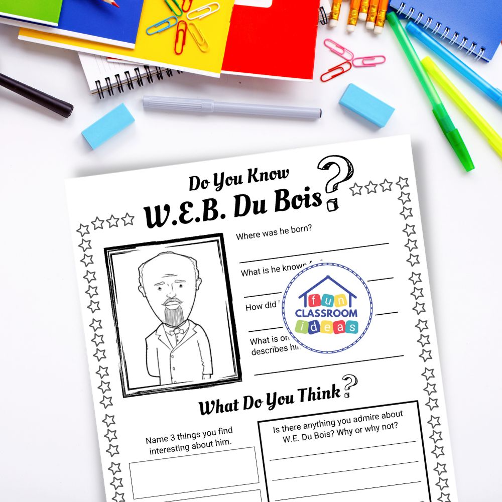 W.E.B. Du Bois worksheet elementary