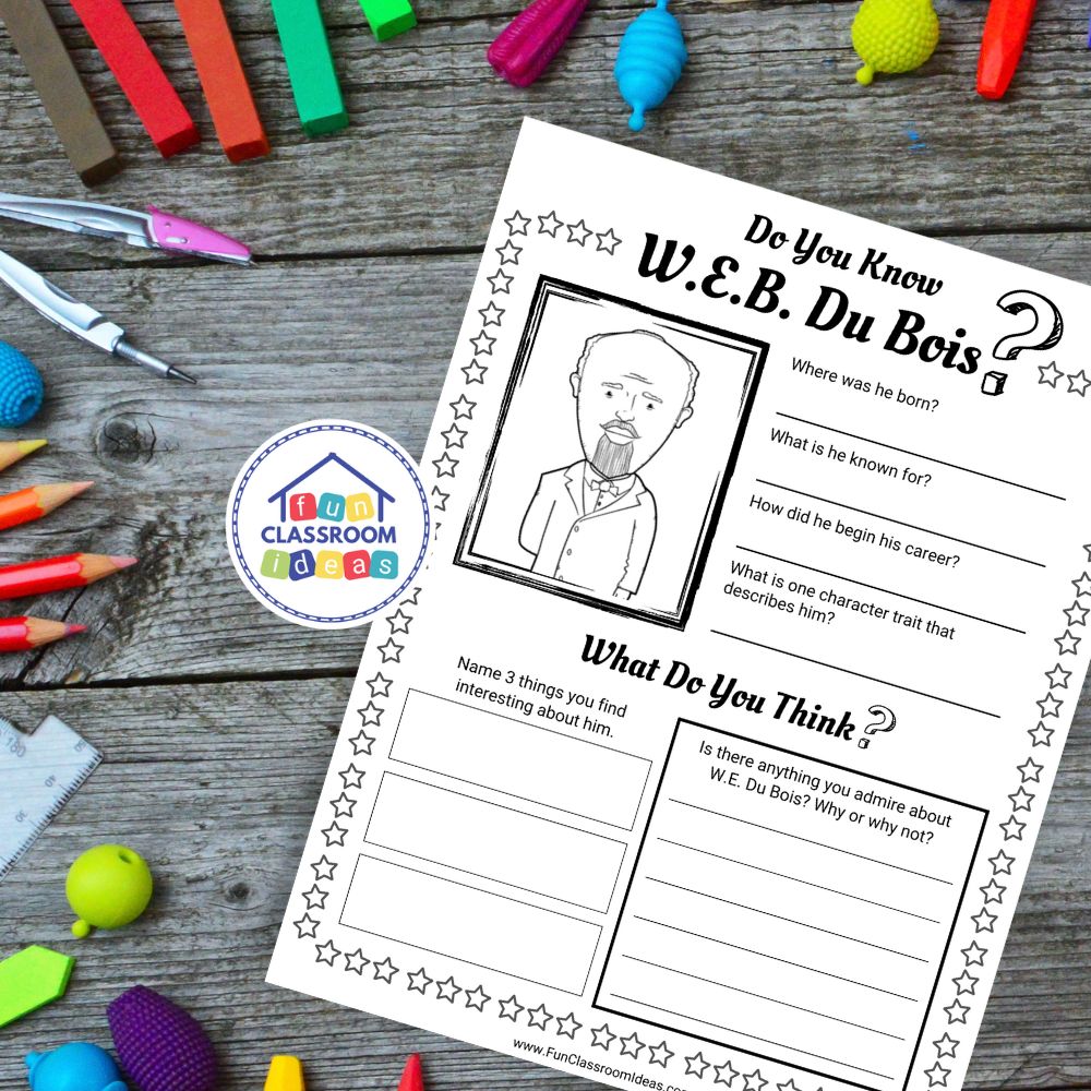 W.E.B. Du Bois worksheets interactive worksheet