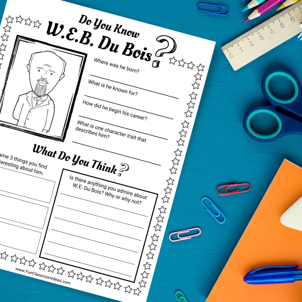 W.E.B. Du Bois worksheets printable