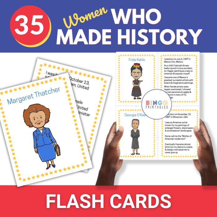 Women in History - 35 Flash Cards 🎀