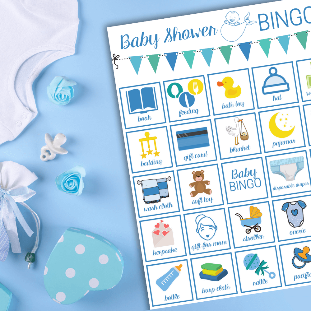 boy baby shower traditional bingo printable