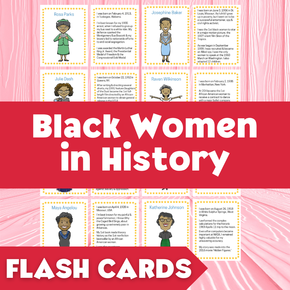 Printable Black Women in History Flash Cards