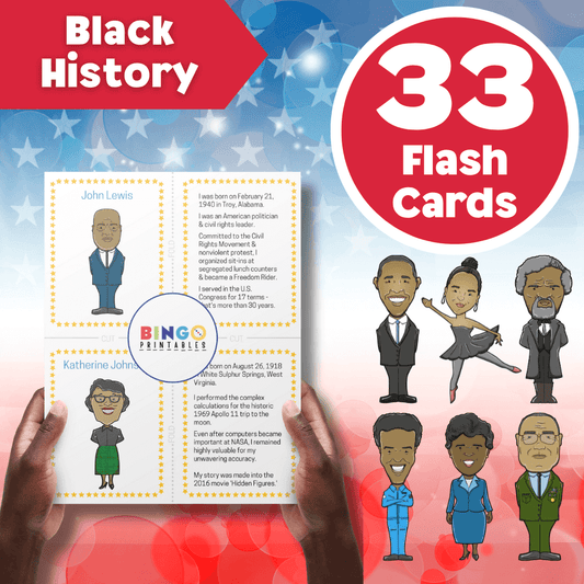 Black History Flashcards - 33 Famous Black Americans 🇺🇸