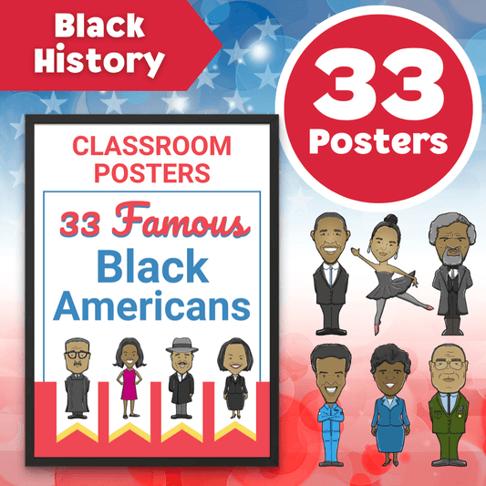 Black History Posters - 33 Famous Americans 🇺🇸