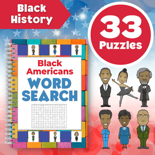 Black History Word Search Puzzles - 33 Famous Americans 🇺🇸