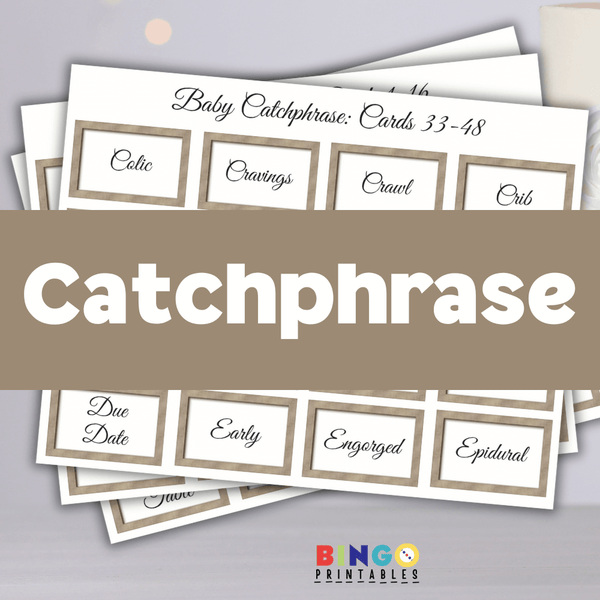 Baby Shower Catchphrase 🍼 Hilarious Fun Baby Shower Printable Game ...