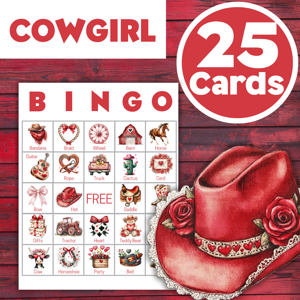 Cowgirl Bingo Cards 🐴