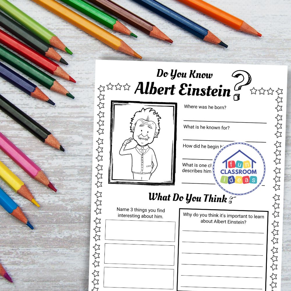 free Albert Einstein handout