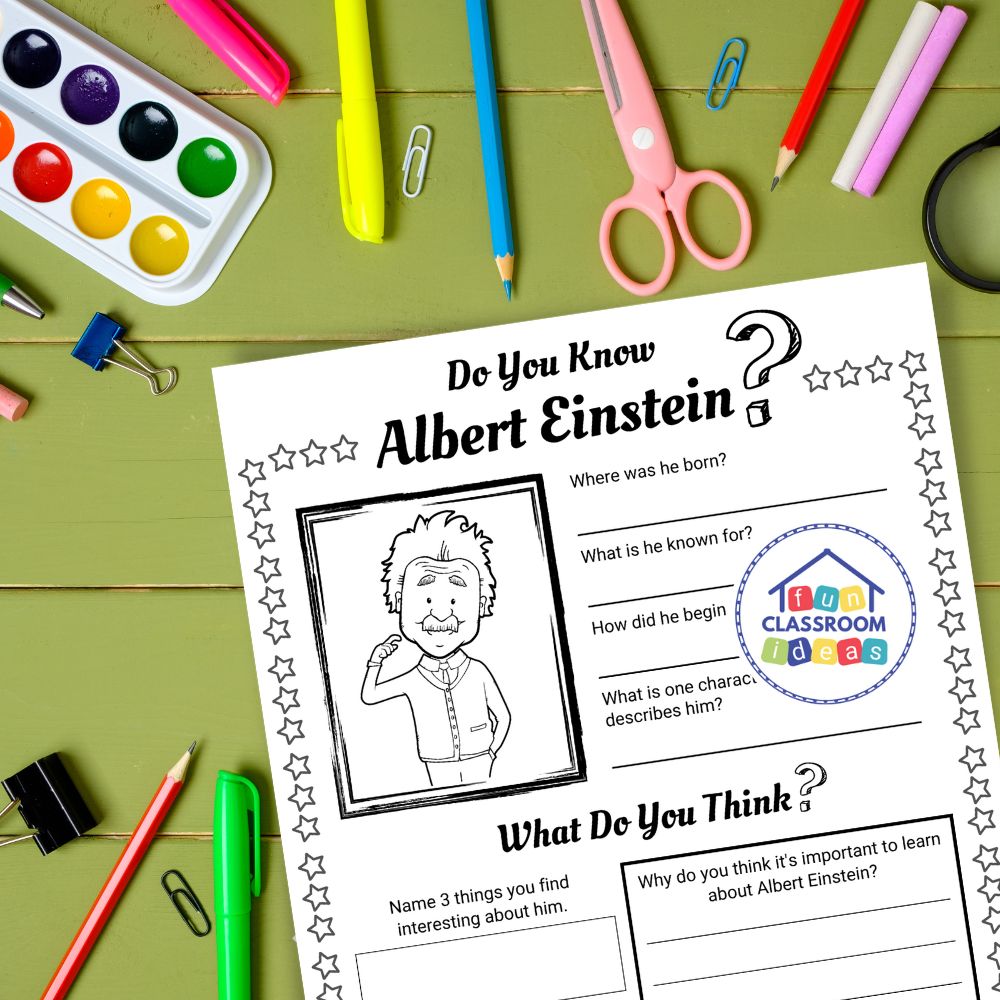 free Albert Einstein worksheet