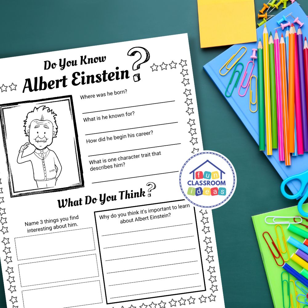 free Albert Einstein worksheets pdf