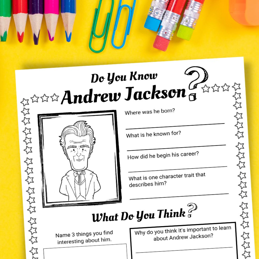 free Andrew Jackson worksheet