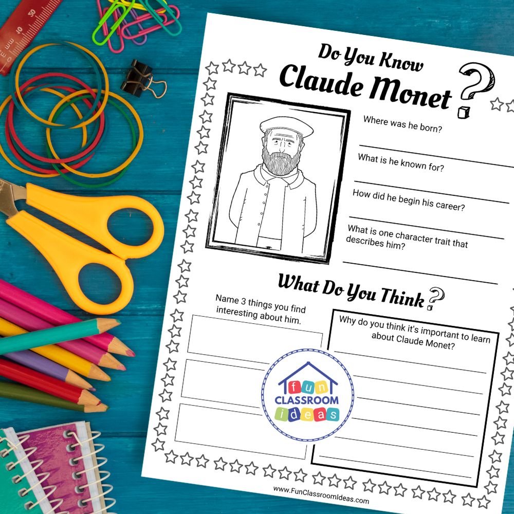 free Claude Monet handouts