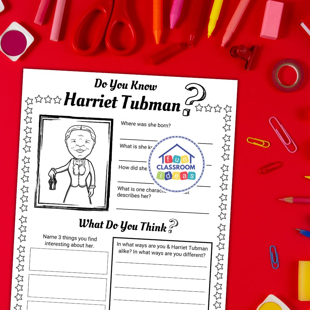 free Harriet Tubman worksheets pdf