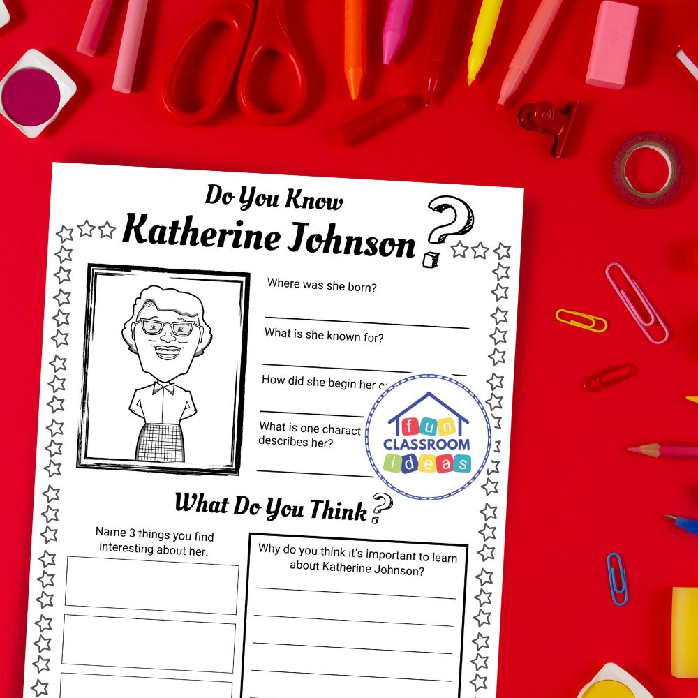 free Katherine Johnson worksheets pdf