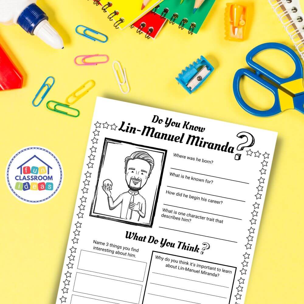 free Lin-Manuel Miranda worksheet