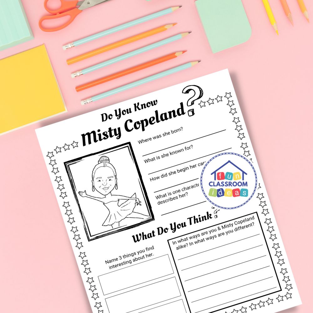 free Misty Copeland worksheet