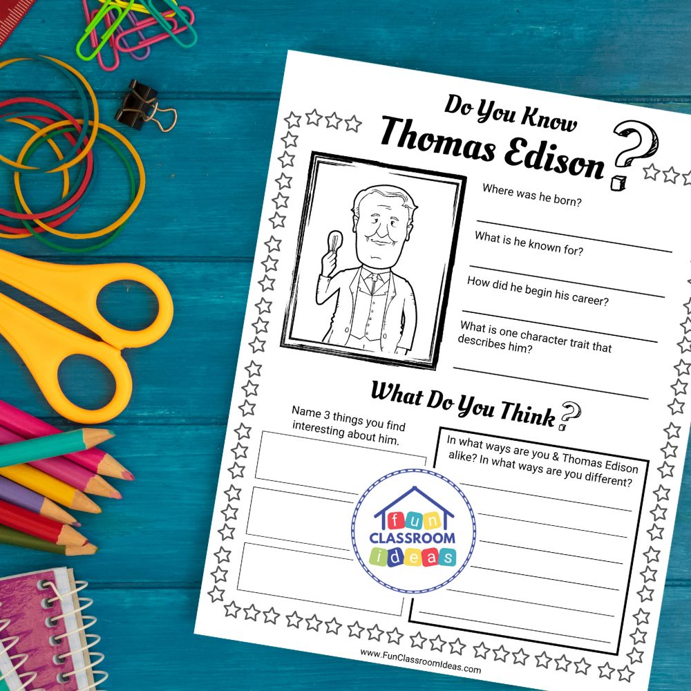 free Thomas Edison handouts