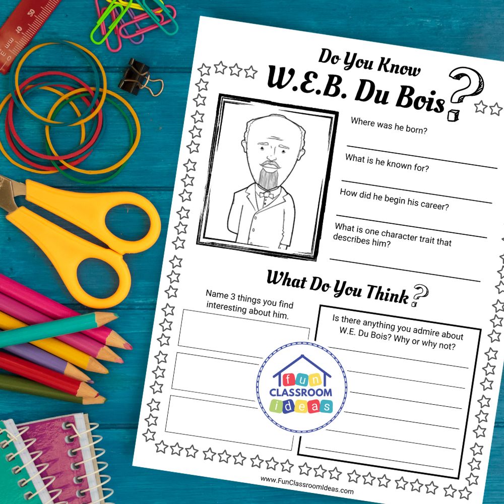 free W.E.B. Du Bois handout for kids
