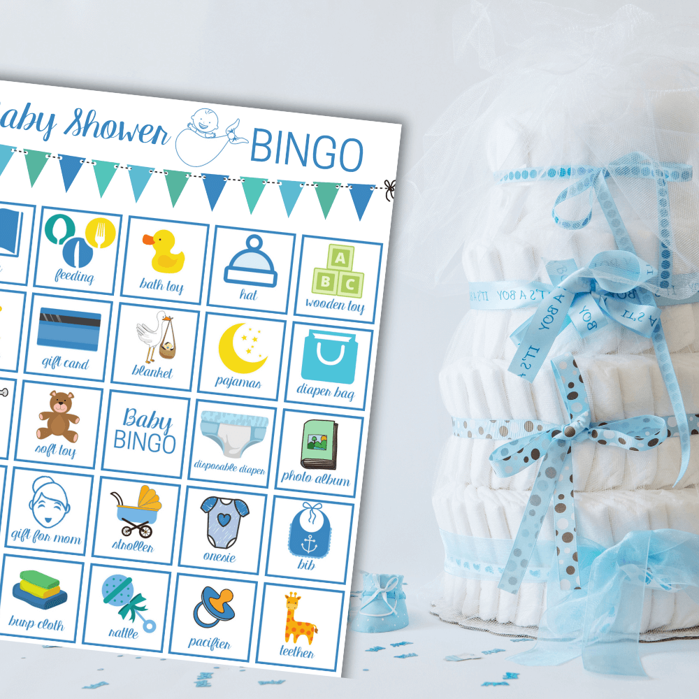 fun boy baby shower bingo printable