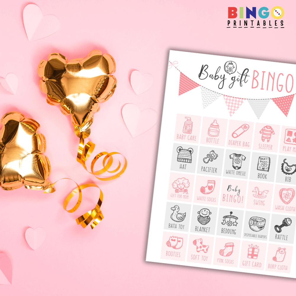 girl baby bingo cards baby shower bingo printable