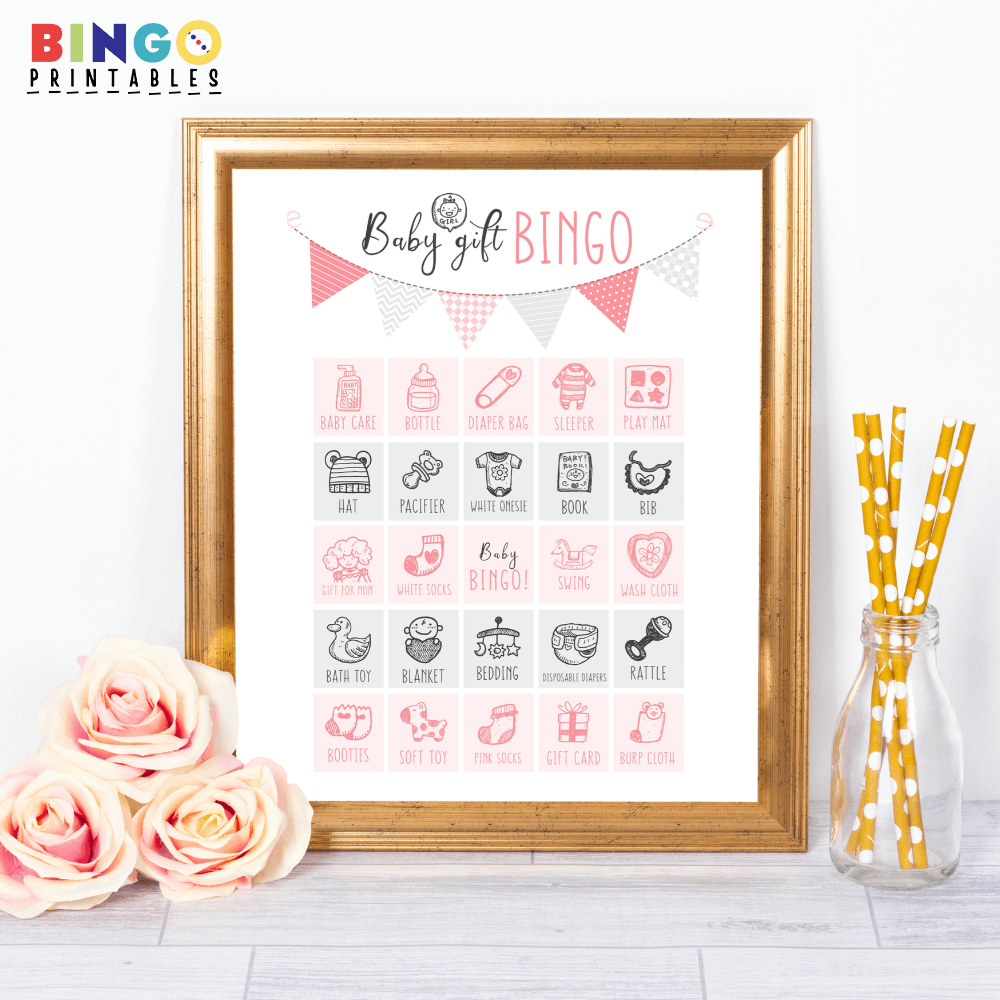 girl baby shower traditional bingo printable