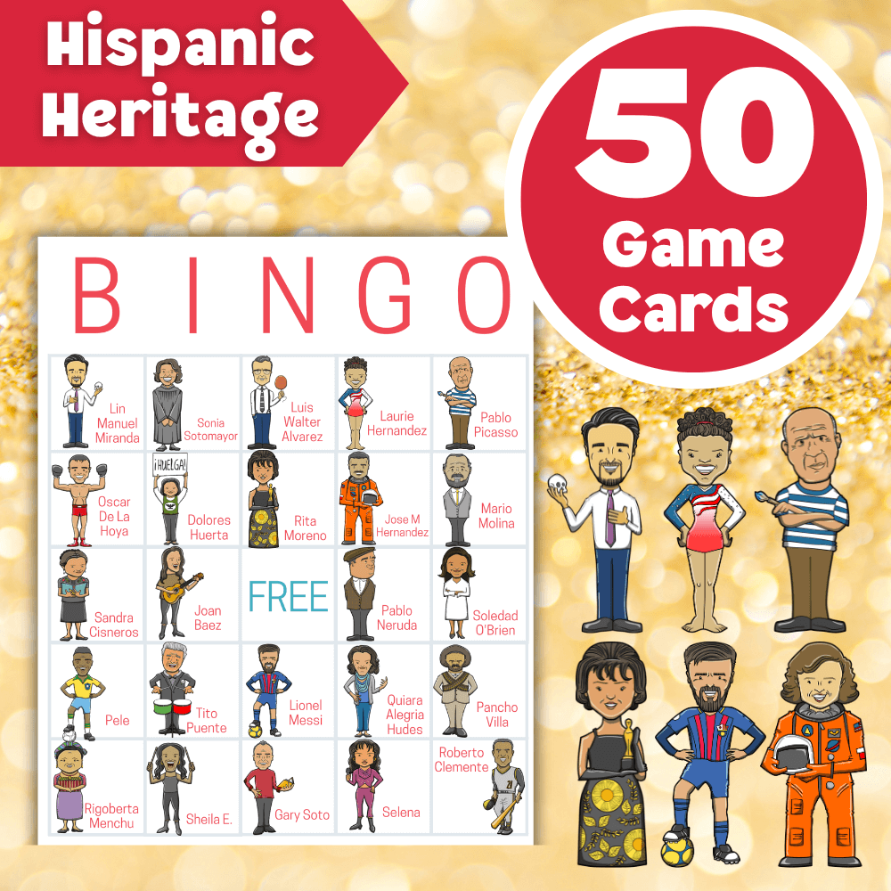 Hispanic Heritage Bingo - 50 Game Cards 🏵