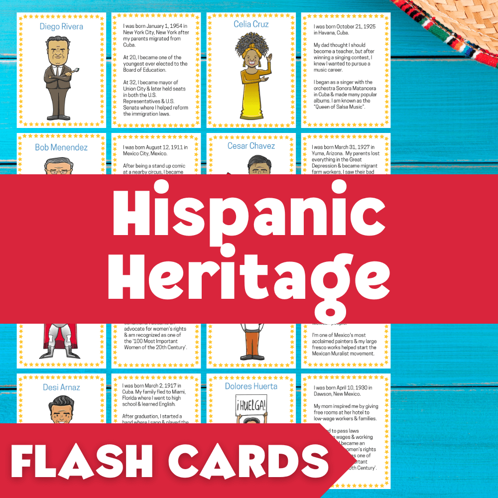 Hispanic Heritage - 40 Flash Cards 🏵