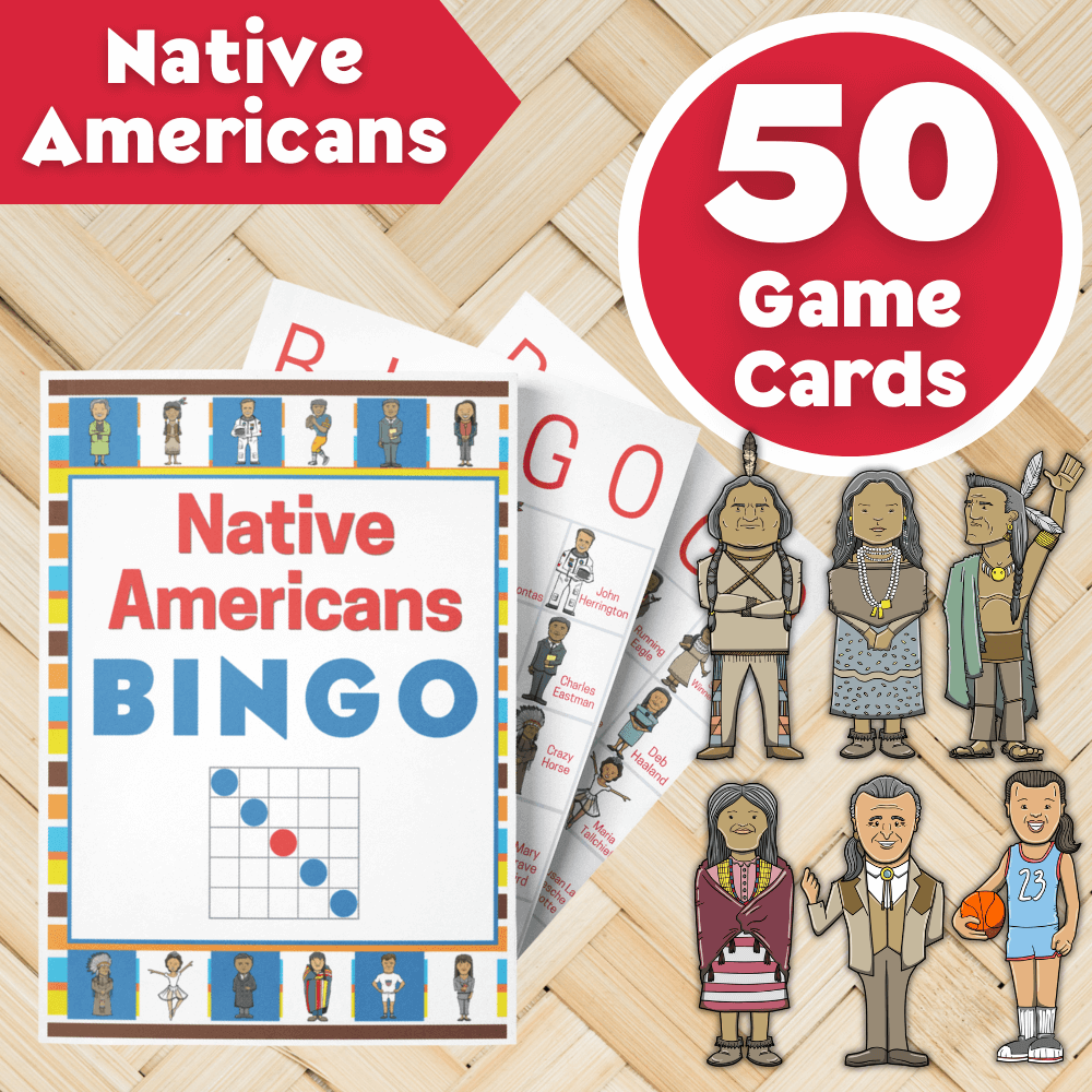 Printable Native American Bingo - 50 Game Cards 🪶