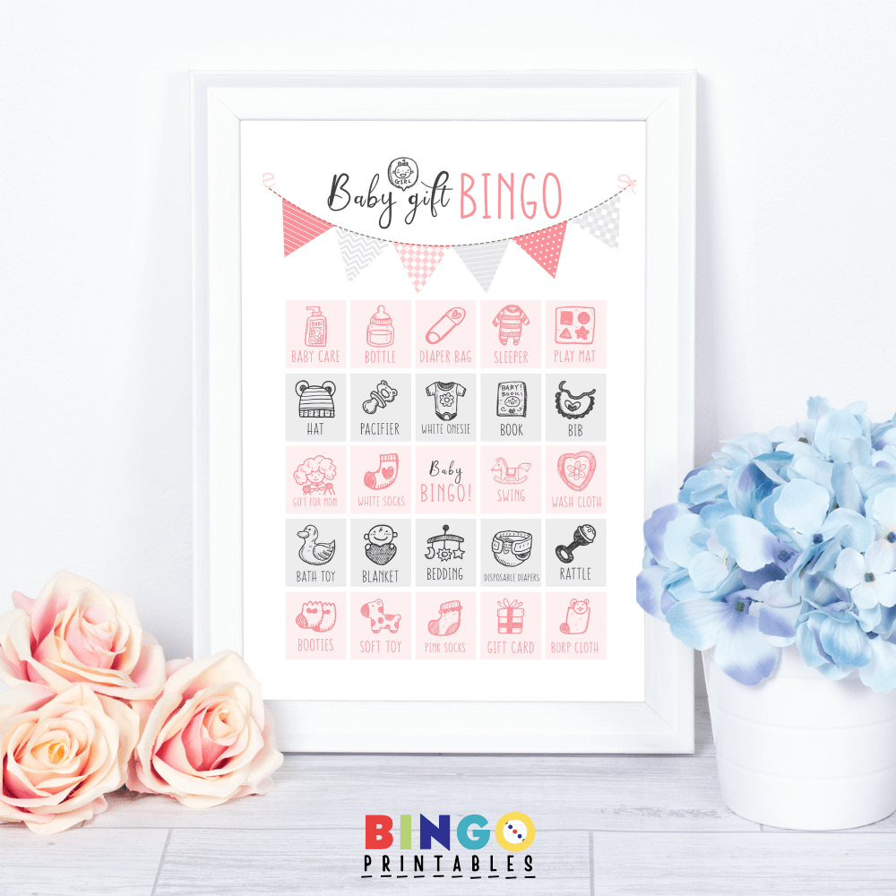 popular girl baby shower bingo printable