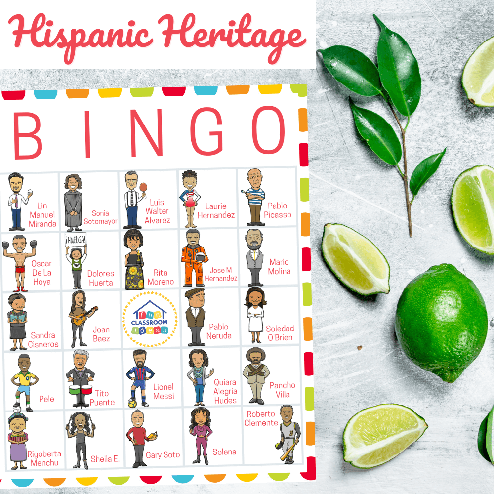 printable Hispanic heritage bingo game