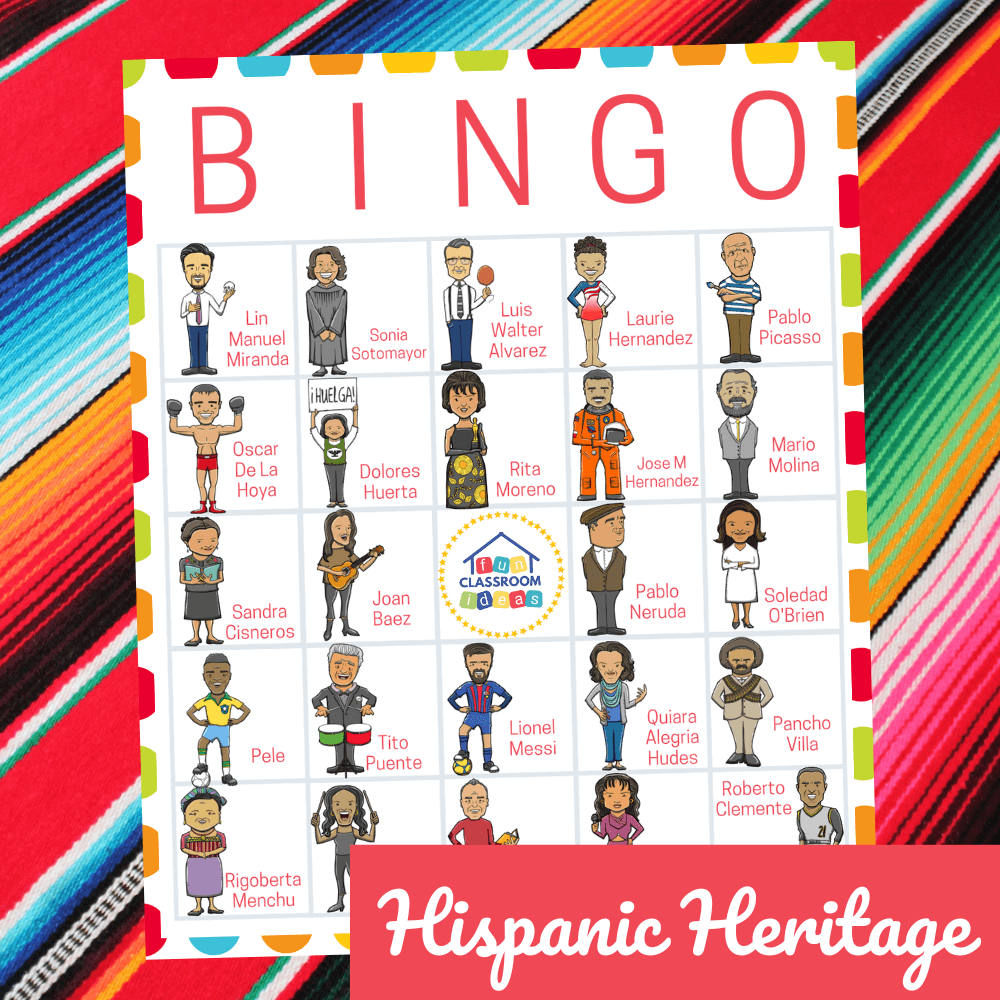 Hispanic Heritage Bingo - 50 Game Cards 🏵