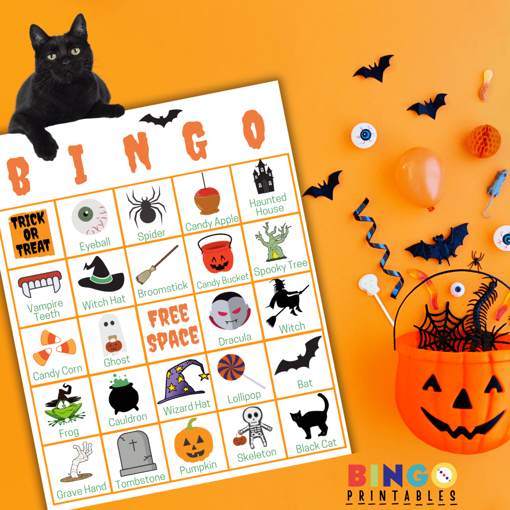 printable halloween different bingo cards