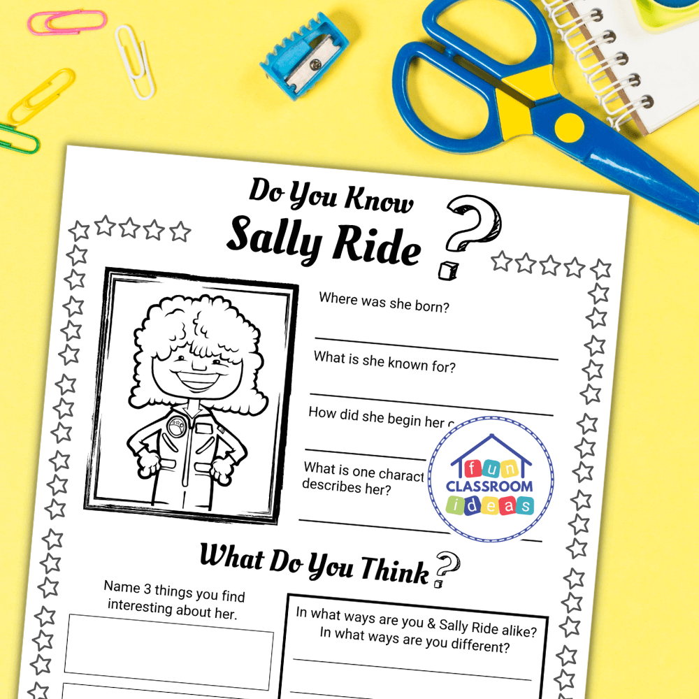 Sally Ride Color Printable Use this Free Sally Ride Biography Worksheet to Engage Your Students ...
