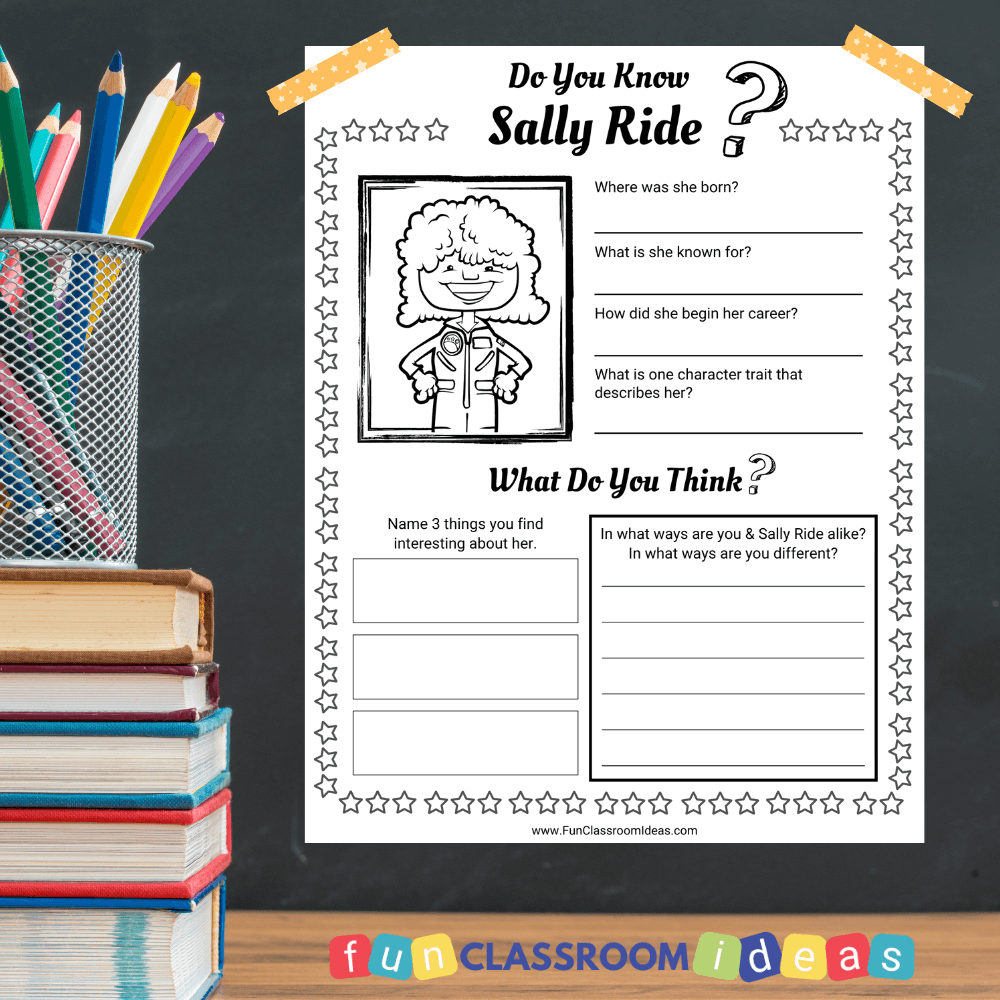 Sally Ride Color Printable Use this Free Sally Ride Biography Worksheet to Engage Your Students ...