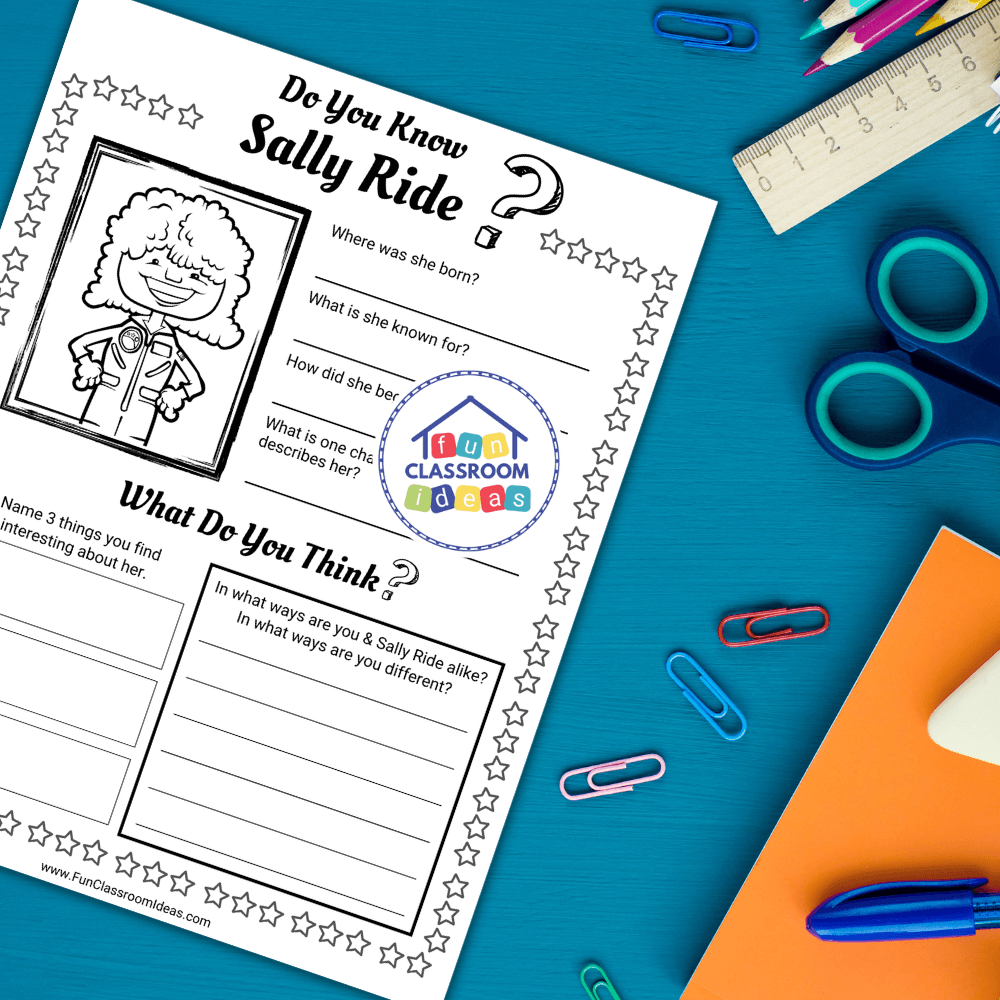 Sally Ride Color Printable Use this Free Sally Ride Biography Worksheet to Engage Your Students ...