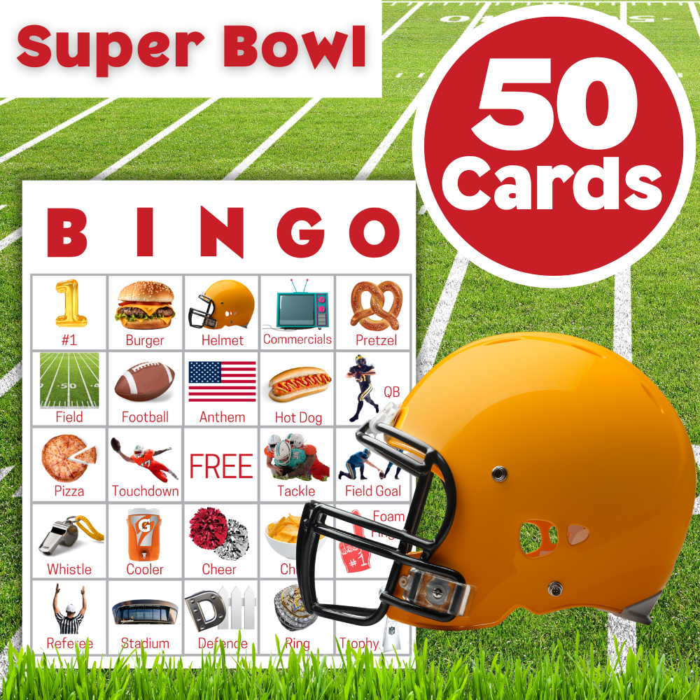 Super Bowl Bingo For Adults Printable PDF 🏈